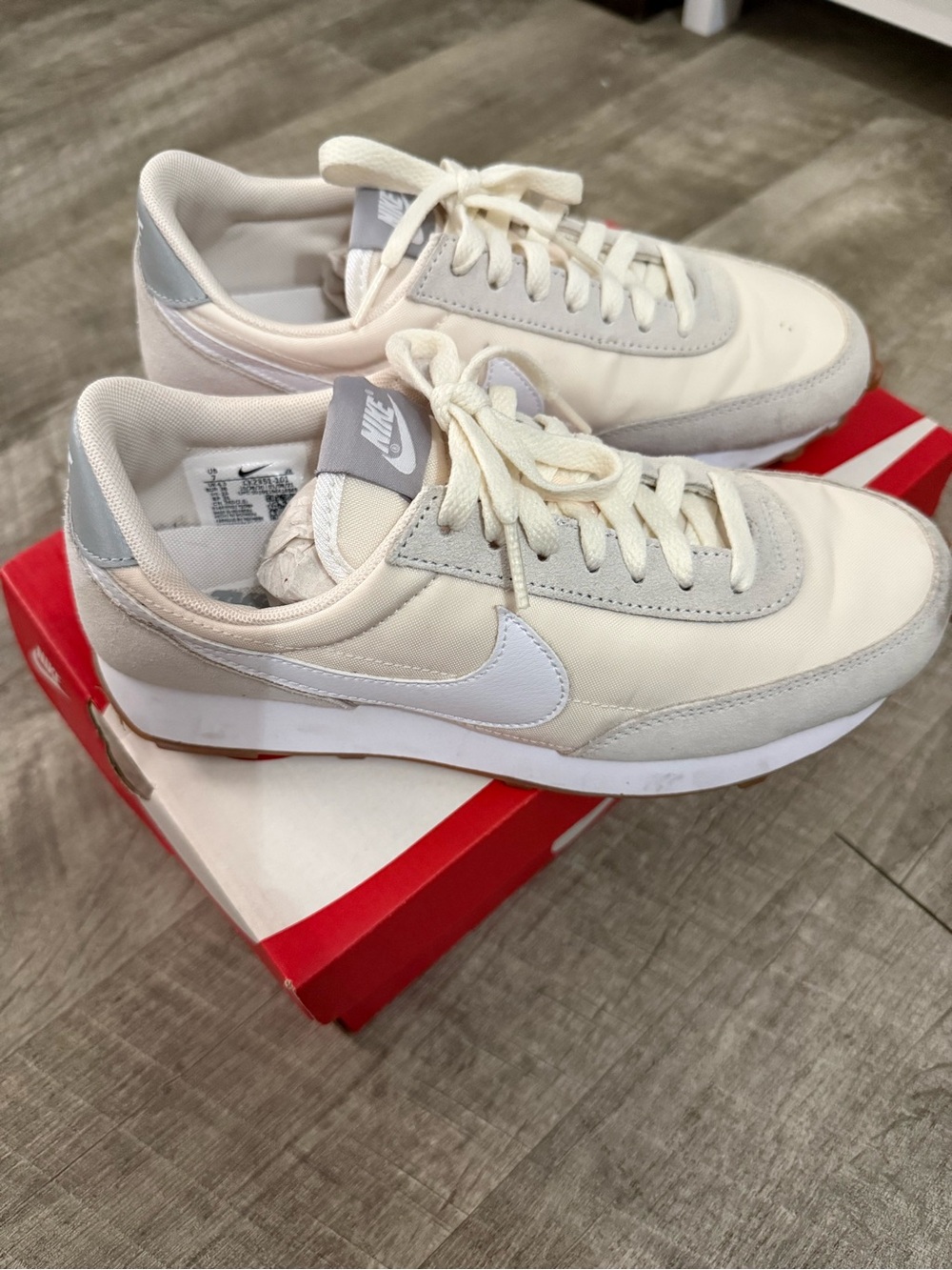 Nike Cream and White Low-Top Retro Sneakers